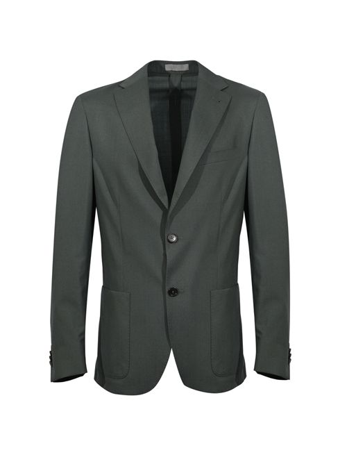 Giacca monopetto in misto lana e seta Verde Corneliani | 27X579 2718487 7R050